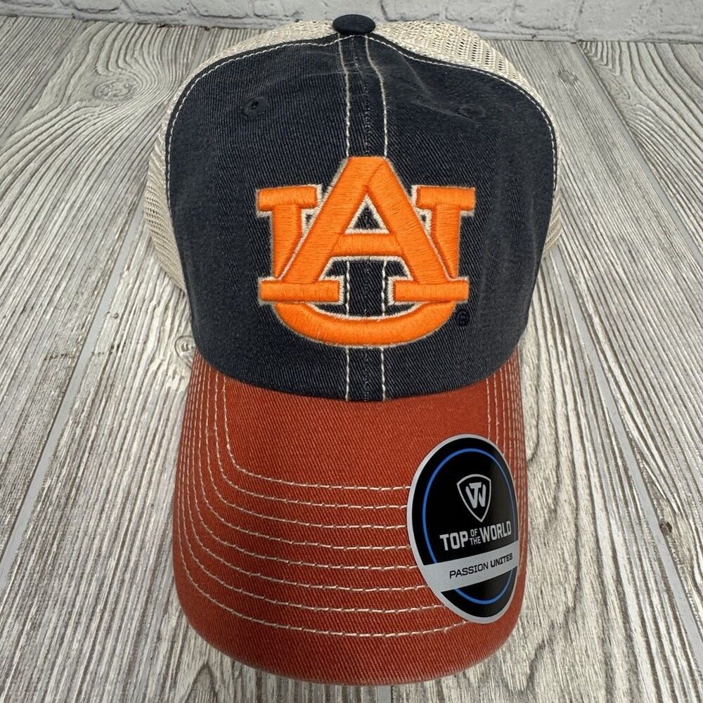 Auburn Tigers Logo Trucker Hat Adj Snapback Mesh Top of the World NWT
